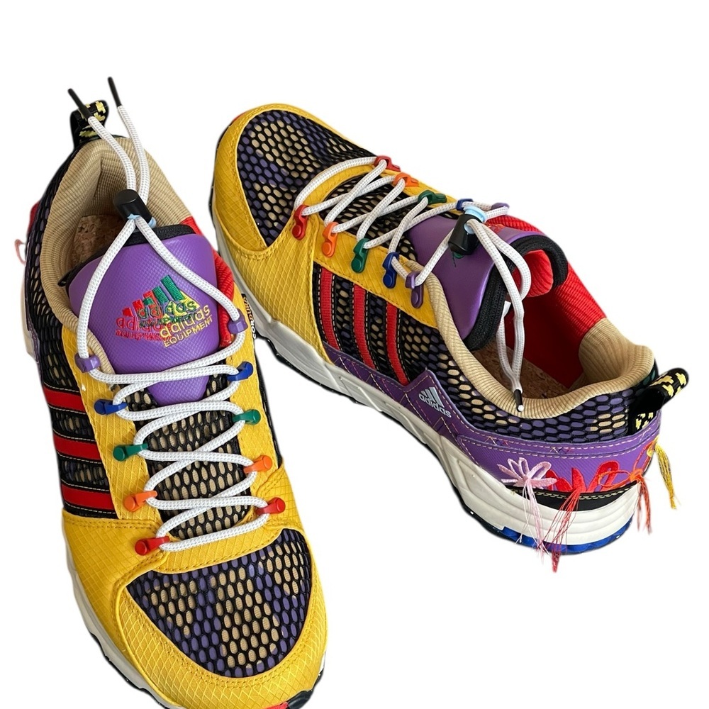 Adidas Multicolor Mesh Trail Running Sneakers - Yellow/Purple